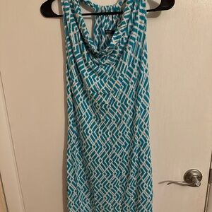Tart Teal and White Patterned Dress